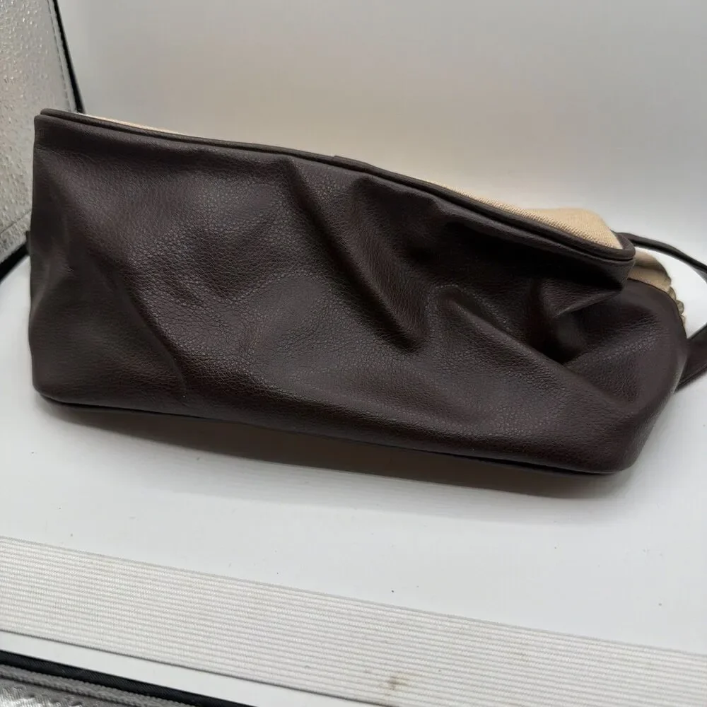 John Varvatos Artisan Men Toiletry Bag Beige Linen Cotton Dopp Kit‎ Travel Pouch
